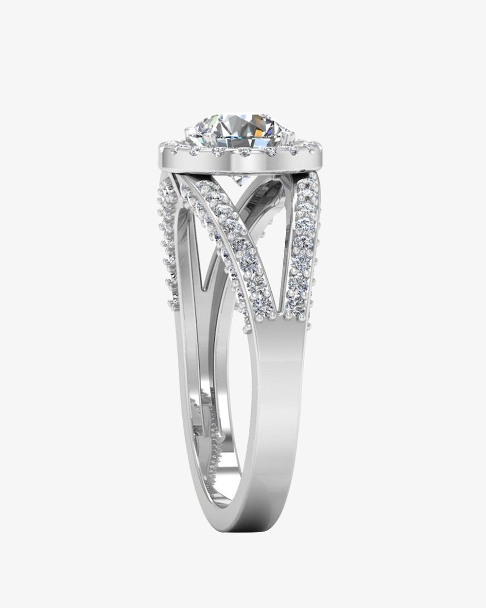 split shank halo moissanite engagement ring icecartel side