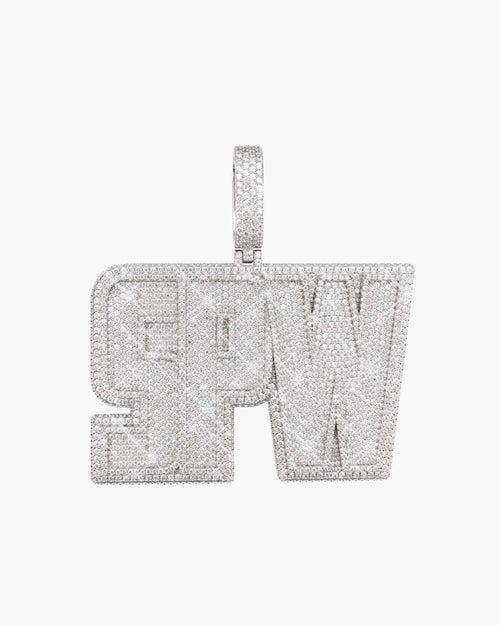 spw moissanite custom name pendant 14k gold ICECARTEL F6