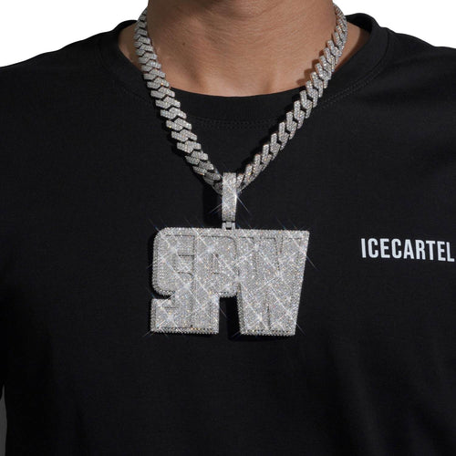 spw moissanite custom name pendant 14k gold ICECARTEL model