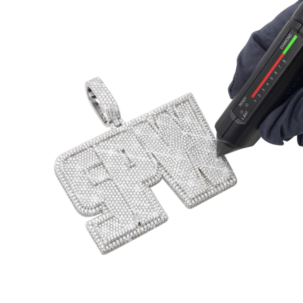 spw moissanite custom name pendant 14k gold ICECARTEL test