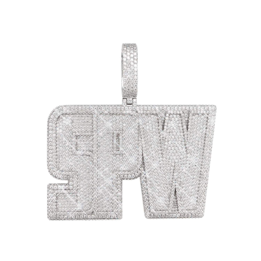 spw moissanite custom name pendant 14k gold ICECARTEL