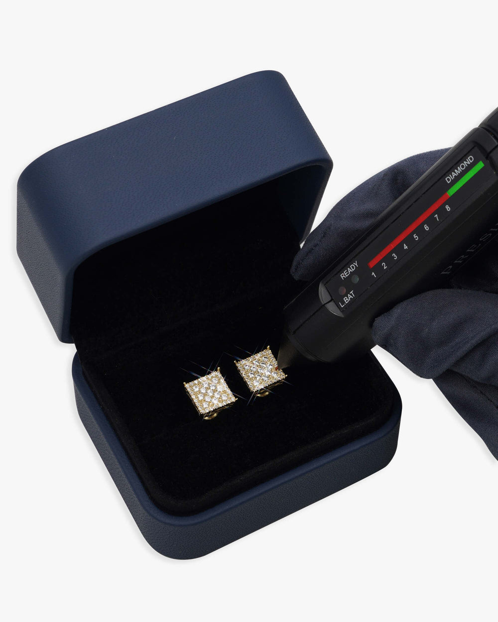 Square Pointer Moissanite Earrings 14K Gold - Yellow Gold