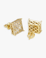 Square Pointer Moissanite Earrings 14K Gold - Yellow Gold