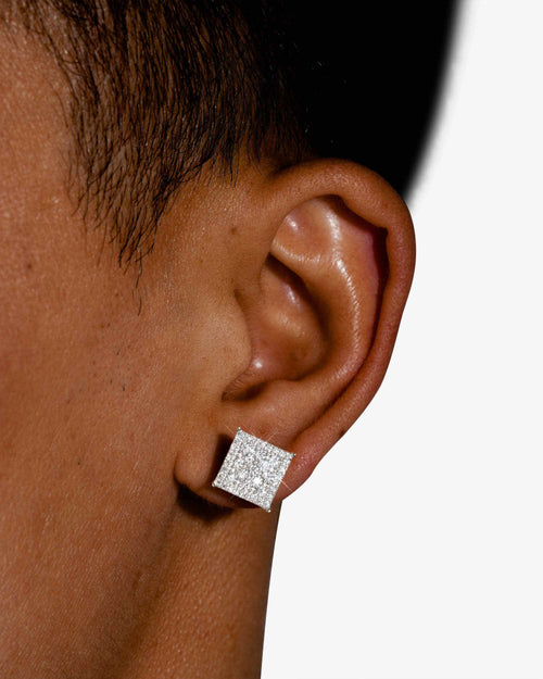 square pointer moissanite earrings 14k gold icecartel white model