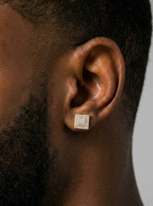 square wire moissanite earrings 14k gold icecartel model new