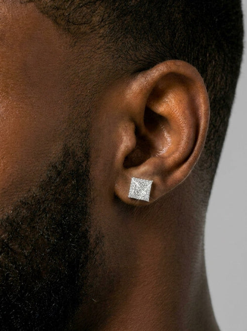 square wire moissanite earrings 14k gold icecartel white model new