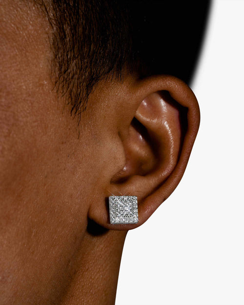 square wire moissanite earrings 14k gold icecartel white model