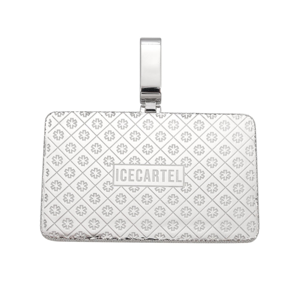 standing on business moissanite custom name pendant 14k gold ICECARTEL back