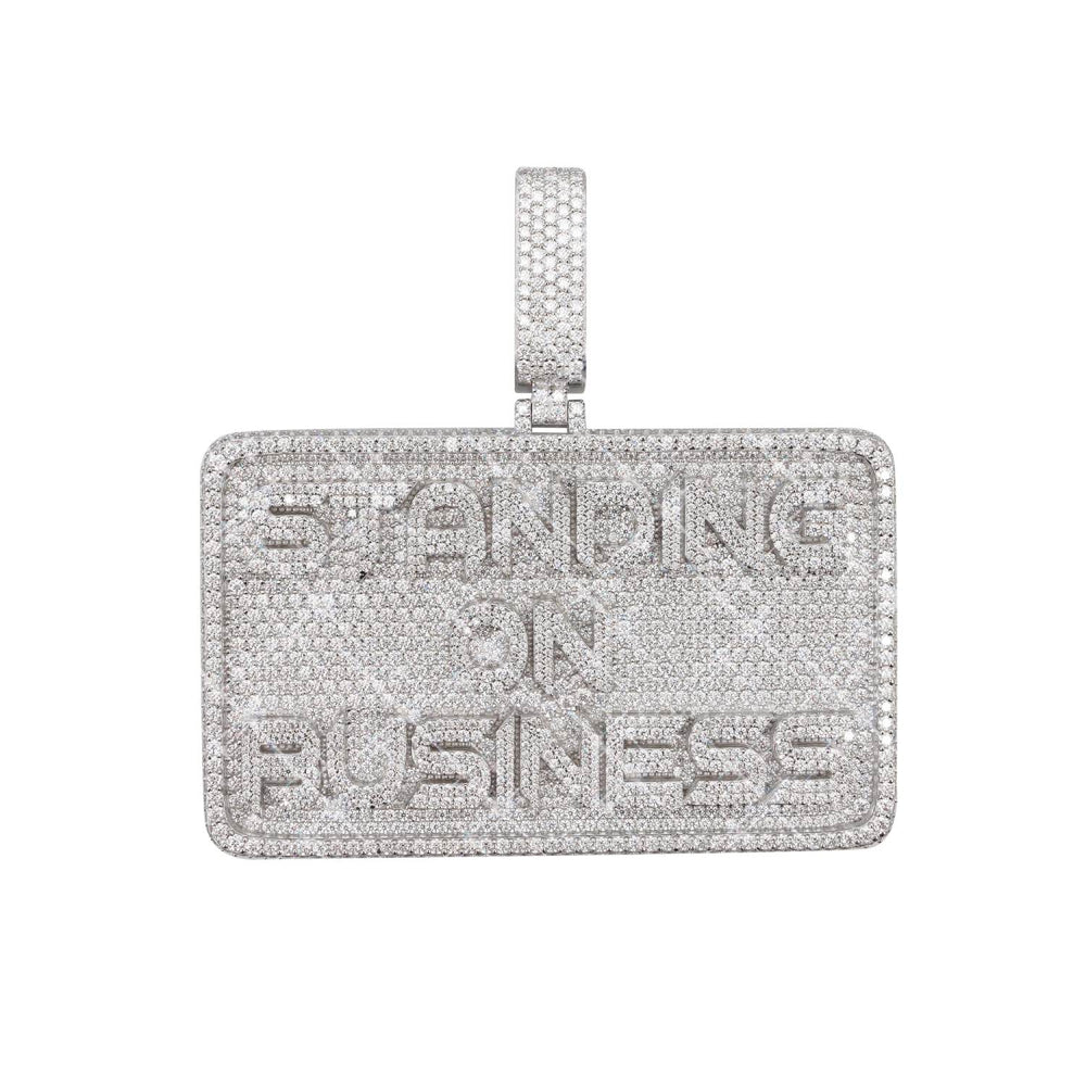 standing on business moissanite custom name pendant 14k gold ICECARTEL