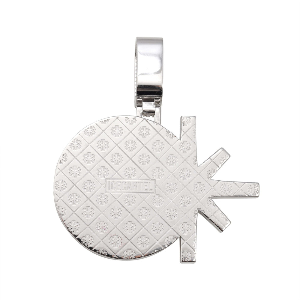 star and moon custom circle pendant 14k gold ICECARTEL back