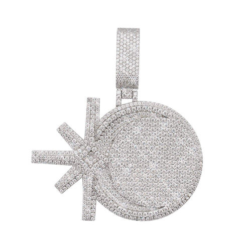 star and moon custom circle pendant 14k gold ICECARTEL