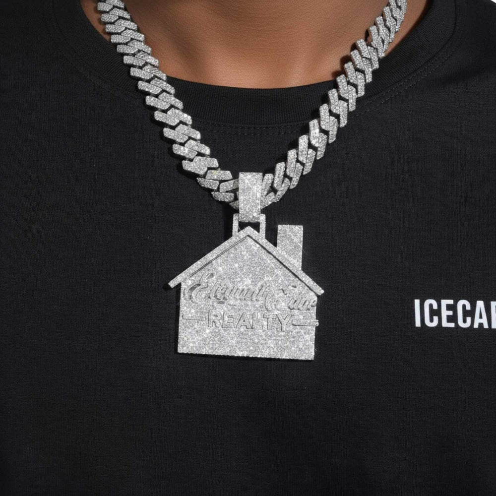 star house custom moissanite logo pendant 14k gold icecartel model1