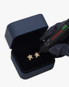 Star Moissanite Earrings 14K Gold - Yellow Gold
