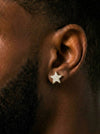 Star Moissanite Earrings 14K Gold - Yellow Gold