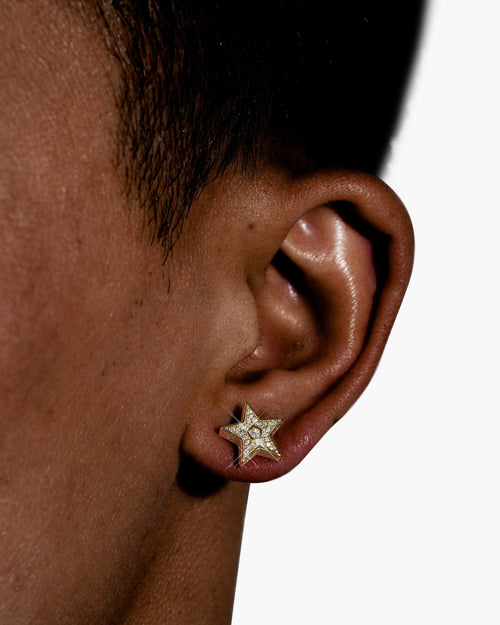 star moissanite earrings 14k gold icecartel model