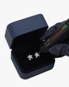 Star Moissanite Earrings 14K Gold - White Gold