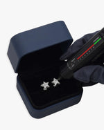 Star Moissanite Earrings 14K Gold - White Gold