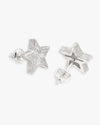 Star Moissanite Earrings 14K Gold - White Gold