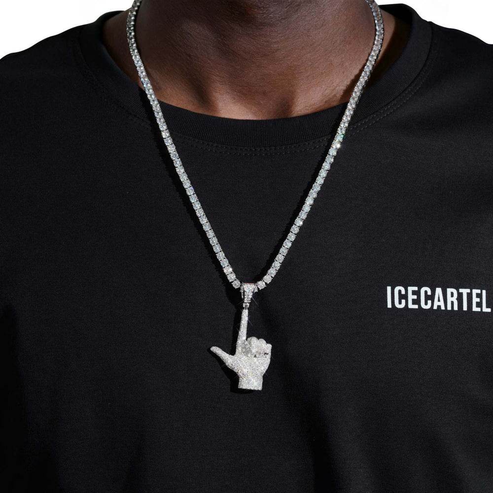 straight up custom moissanite logo pendant 14k gold icecartel model