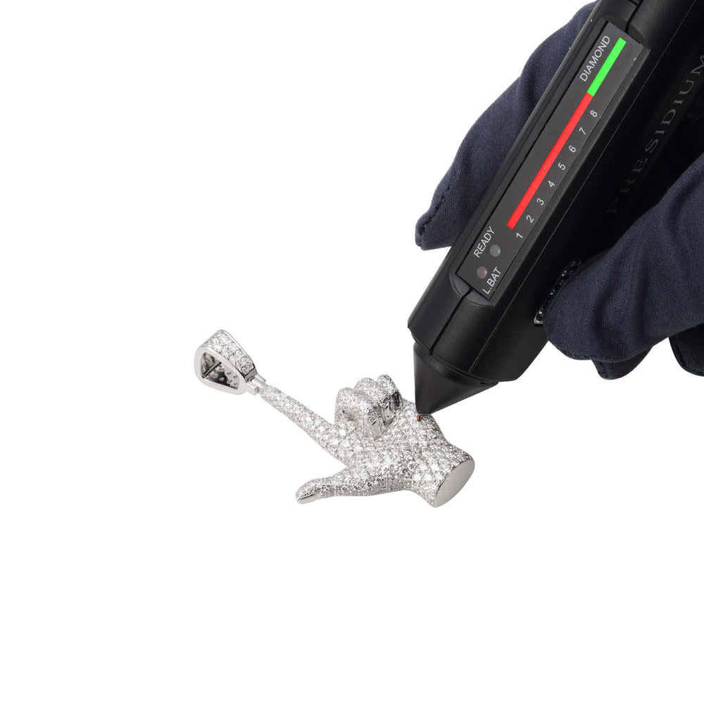 straight up custom moissanite logo pendant 14k gold icecartel test