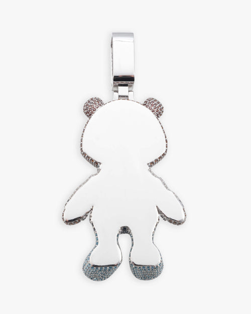 teddy bear custom moissanite logo pendant 14k gold icecartel back