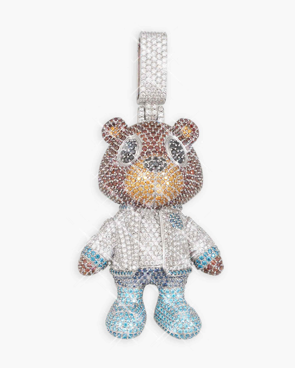 teddy bear custom moissanite logo pendant 14k gold icecartel main