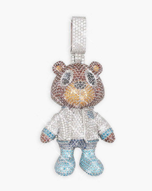 teddy bear custom moissanite logo pendant 14k gold icecartel main