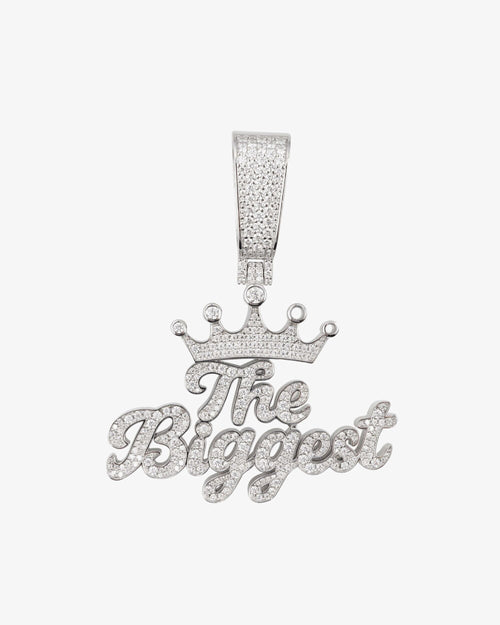 the biggest custom name moissanite pendant 14k gold white