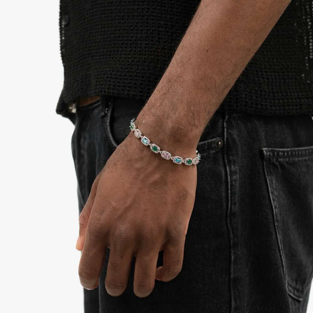 three color moissanite gemstone bracelet model