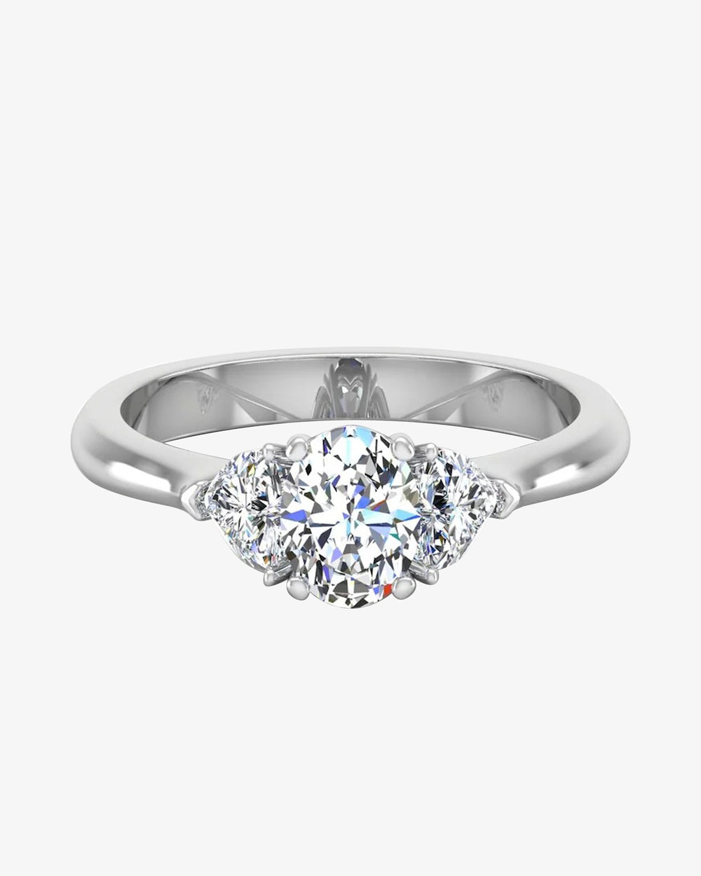 three stone oval heart moissanite engagement ring icecartel horizontal