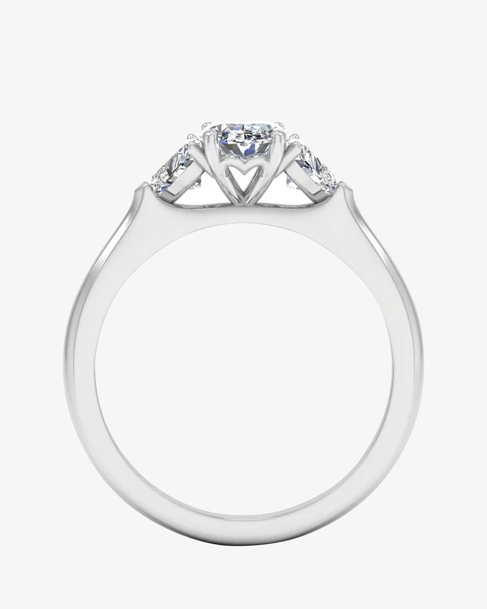 three stone oval heart moissanite engagement ring icecartel o