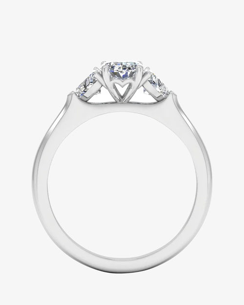 three stone oval heart moissanite engagement ring icecartel o