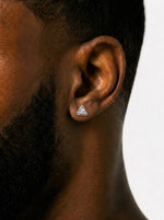 Moissanite Pyramid Stud Earrings 14K Gold - White Gold