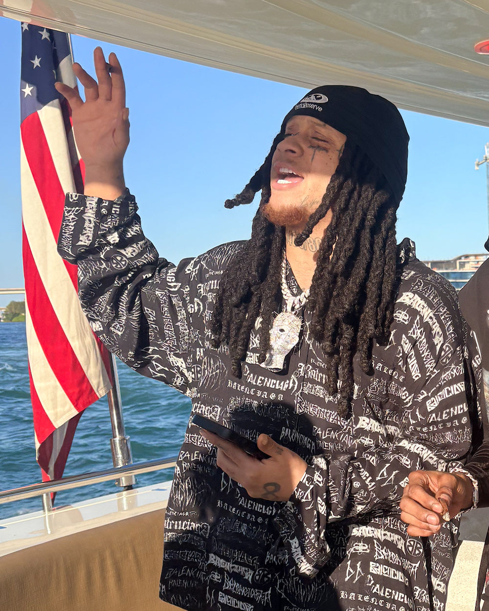 trippie redd wearing icecartel custom diamond pendant