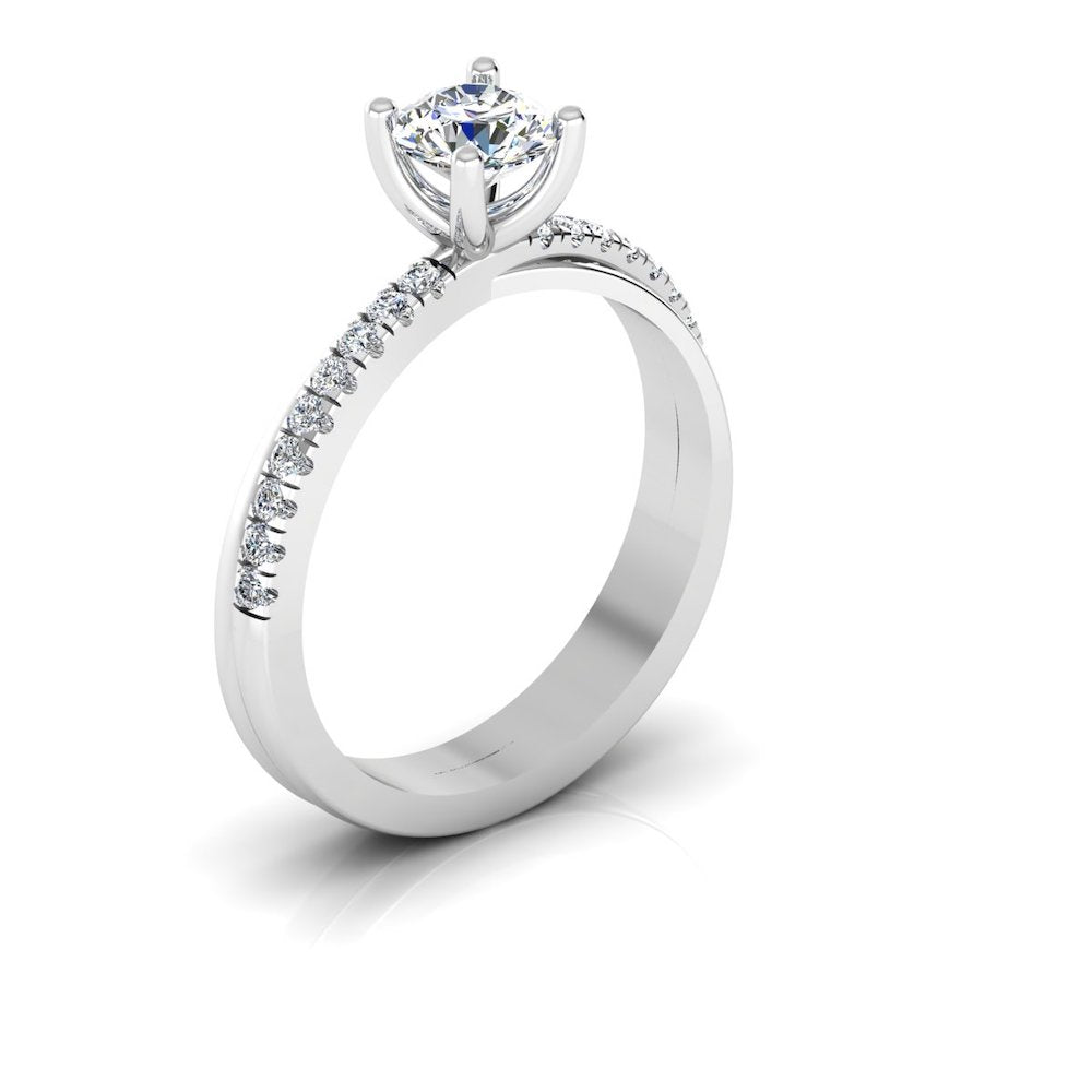Twisted Moissanite Engagement Ring side