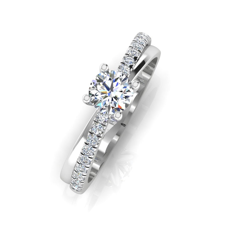 Twisted Moissanite Engagement Ring top 2