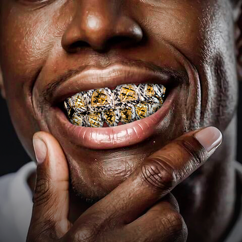 Two Tone Diamond Cut Grillz