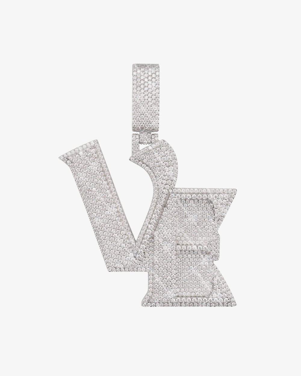 ve moissanite custom name pendant 14k gold ICECARTEL