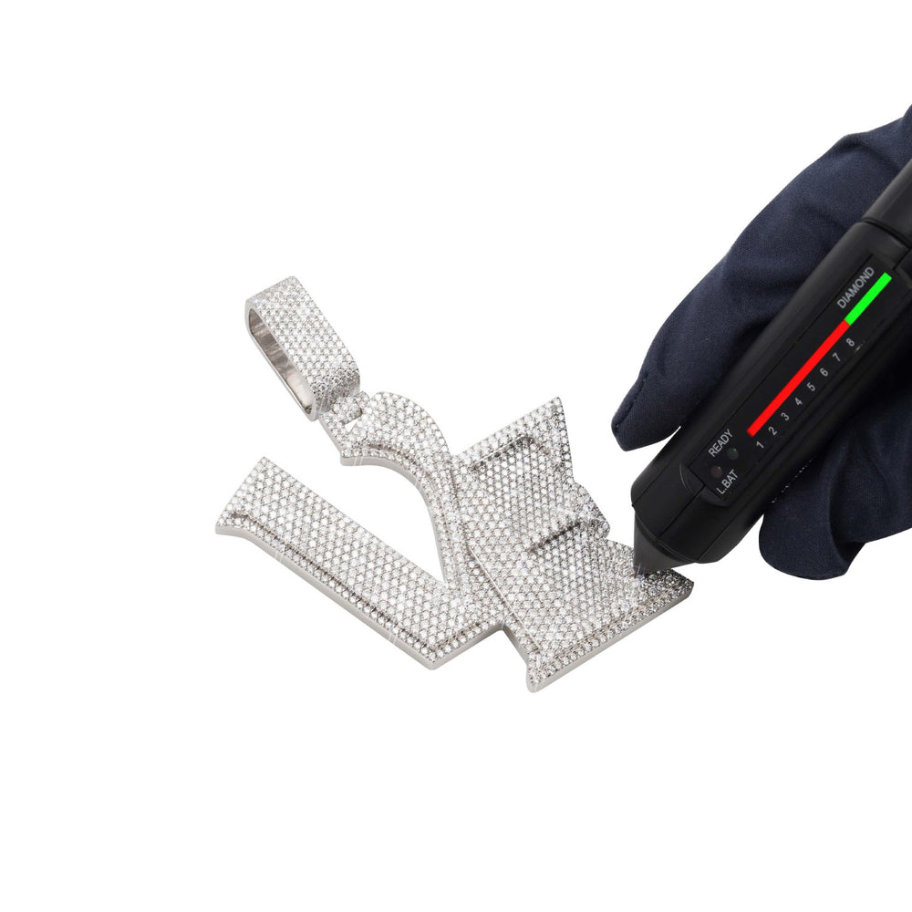 ve moissanite custom name pendant 14k gold ICECARTEL test