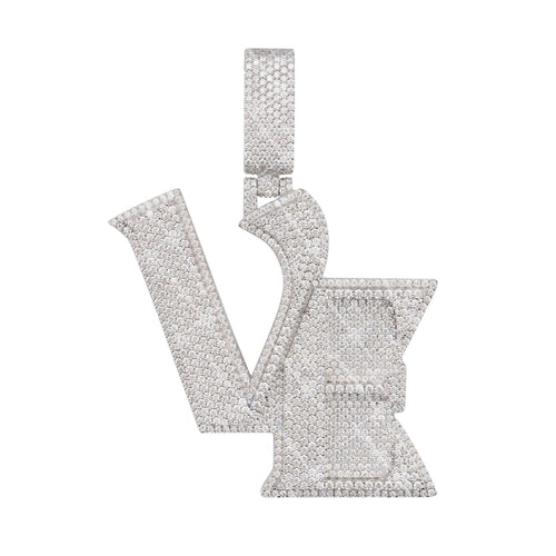 ve moissanite custom name pendant 14k gold ICECARTEL