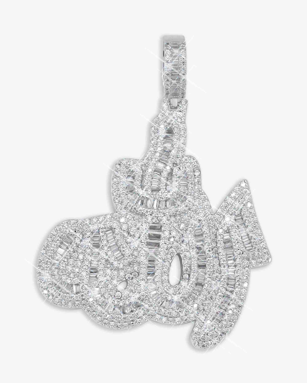 Ciondolo Allah In Moissanite Vera 2 Carati – Argento Placcato Oro Giallo 14K - Foto 2
