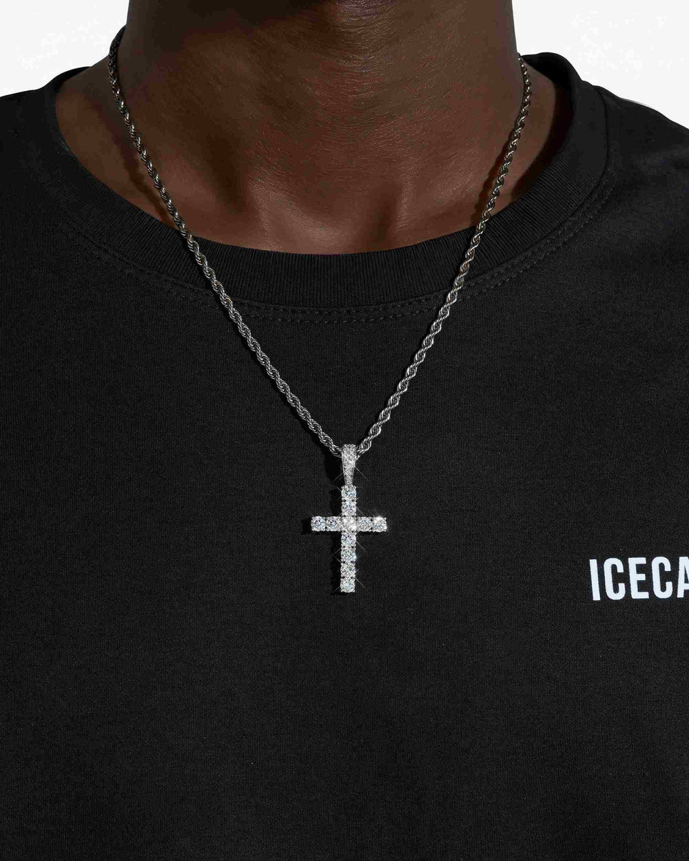 vvs cross pendant 14k gold icecartel main front model