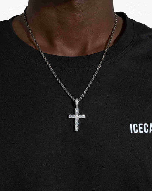 vvs cross pendant 14k gold icecartel main front model