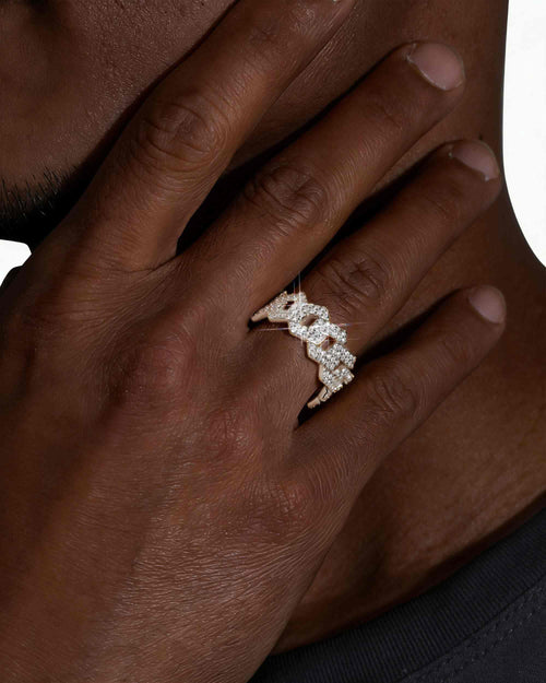 vvs cuban link ring 14k gold icecartel model white