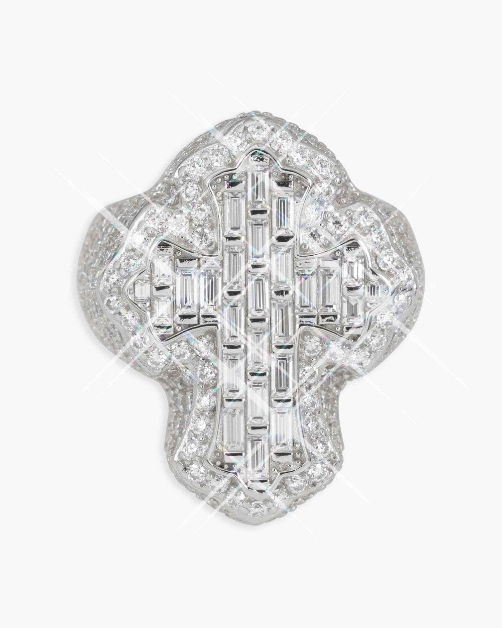 vvs fleur cross ring 14k gold icecartel main