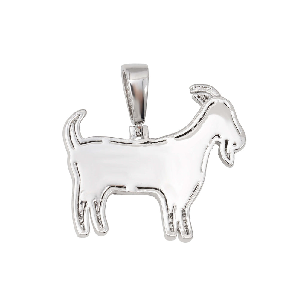 vvs goat pendant 14k gold white back