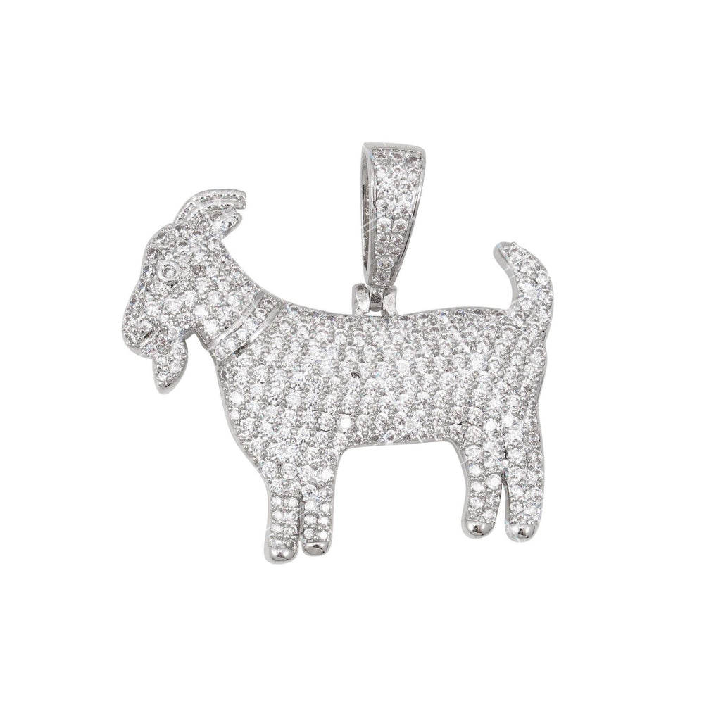 vvs goat pendant 14k gold white