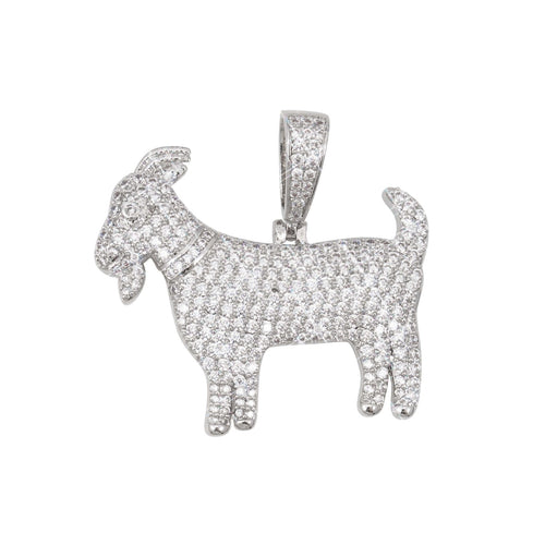 vvs goat pendant 14k gold white