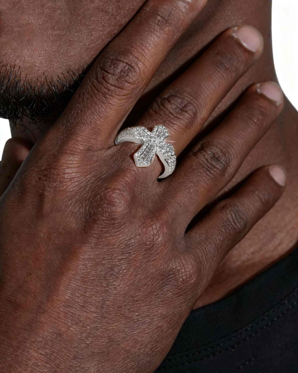 vvs gothic cross ring 14k gold icecartel model