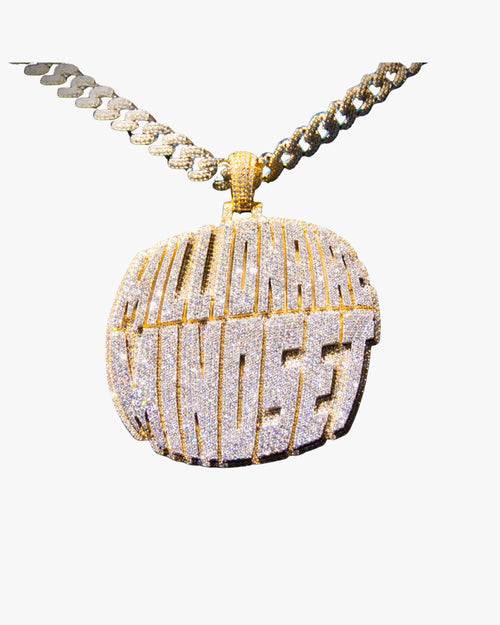 vvs moissanite custom pendant 10k yellow gold millionaire. on chain zoom1